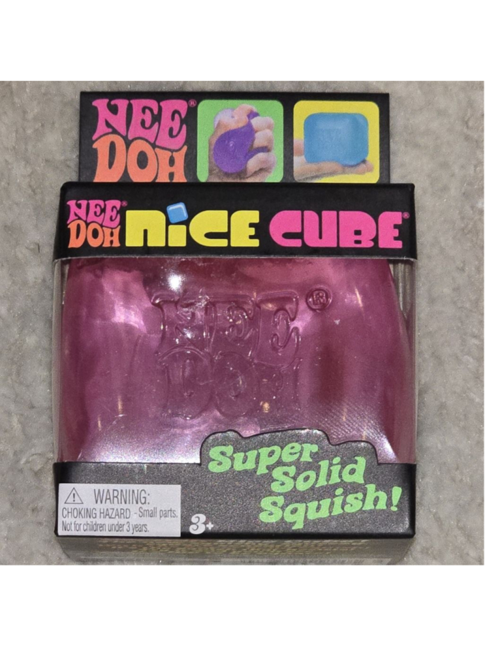 Nee Doh Nice Cube Super Solid Squish Toy Pink